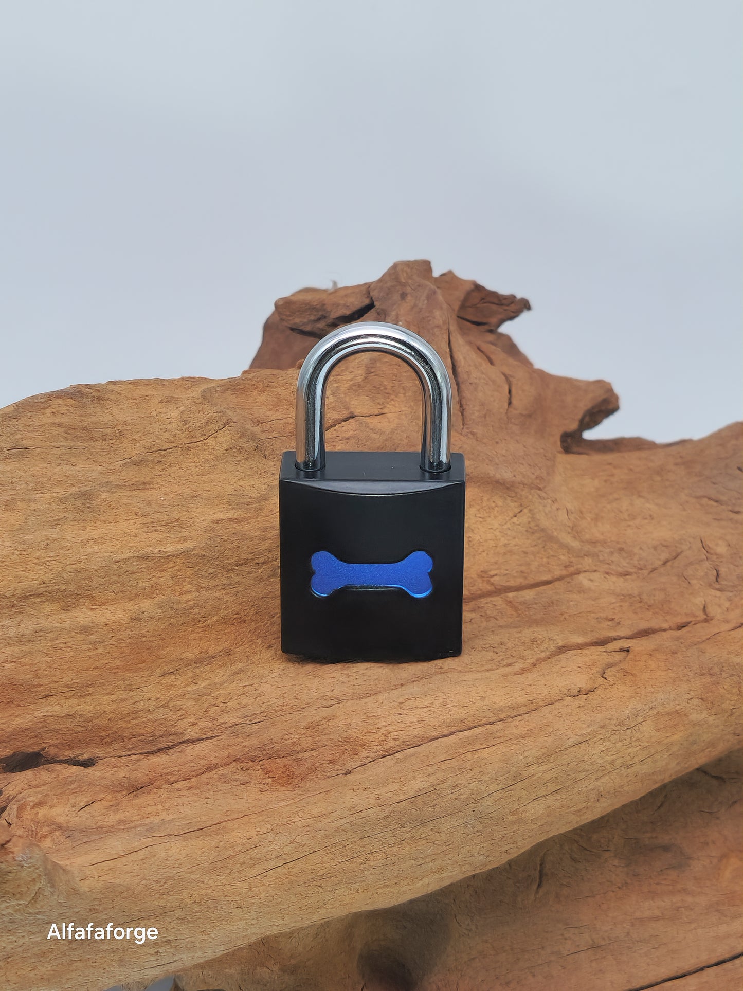 Guardian Saphire Kombi lasergraviert mit Midnight Black-Kette & silbernem Schäkel