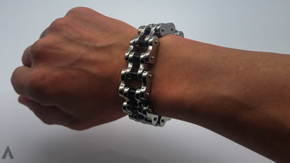 BIKER Bracelet Silver-Black